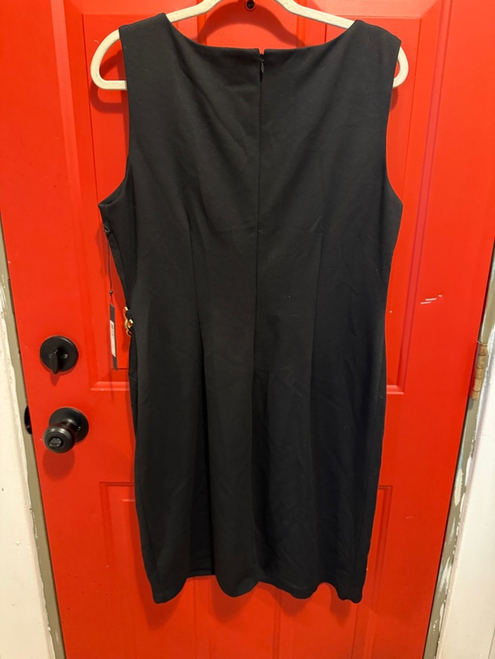 Ivanka Trump Black Sleeveless Sheath Dress with Gold Chain Accent - Picture 4 of 4